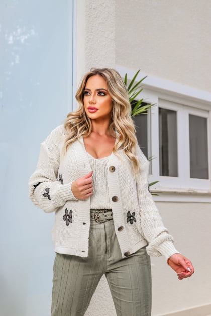 Conjunto poliéster  Twin set  holambra